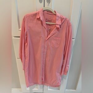 Frank & Eileen The Mary Shirtdress in Light Pink Cotton Size Small